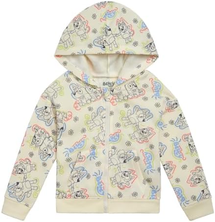 Bluey Cozy Sherpa Zip-Up Hoodie Toddler Big Kids