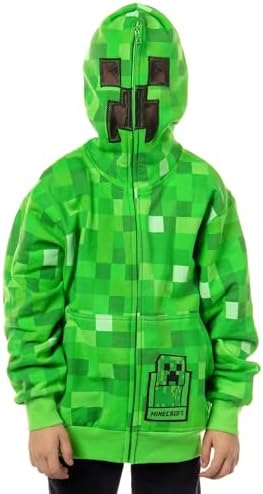 Mad Engine Minecraft Boys I AM Creeper Full-Zip Mathy hoodie
