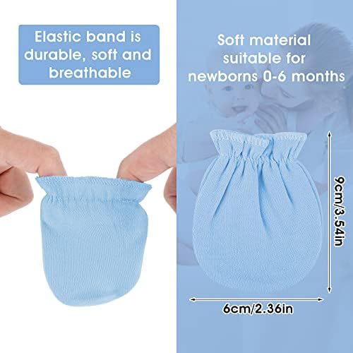 Lusofie 9 Pairs Cotton Baby Mittens for 0-6 Months