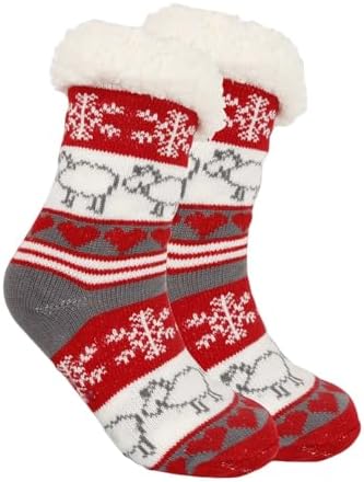 Fuzzy Christmas Socks for Women - Cozy High Ankle Socks