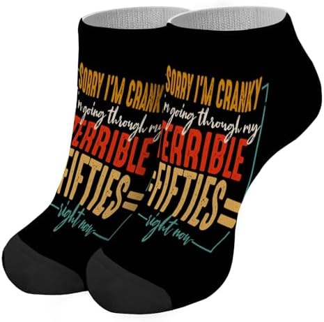Funny 50s-Themed No-Show Socks for Men