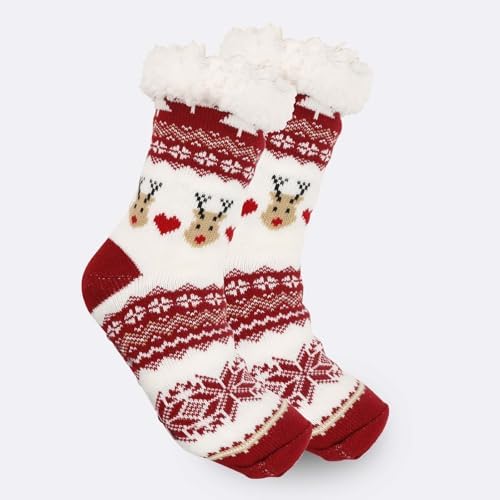 Fuzzy Christmas Socks for Women - Cozy High Ankle Socks