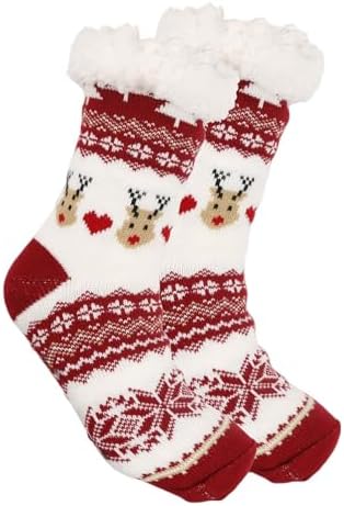 Fuzzy Christmas Socks for Women - Cozy High Ankle Socks