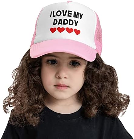 KATAKU Heart I Love My Daddy Toddler Mesh Baseball Cap Pink Summer Fun