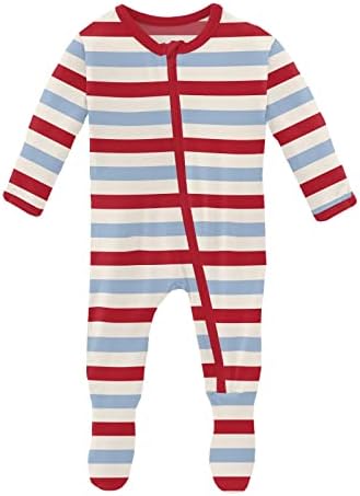 KicKee Print Footies with Zipper Ready for Bed and Baptism