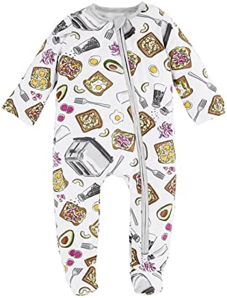 White Avocado Toast Baby Food Sleeper Minnie Muffin Design