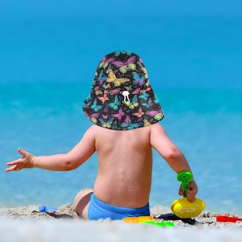 Emelivor Baby Rainbow Sunhat 50 UPF Adjustable for Treasure Buckle