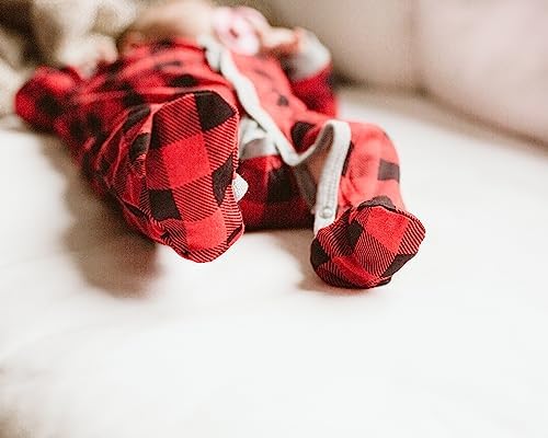 Stylish Comfy Baby Buffalo Plaid Footed Sleepie