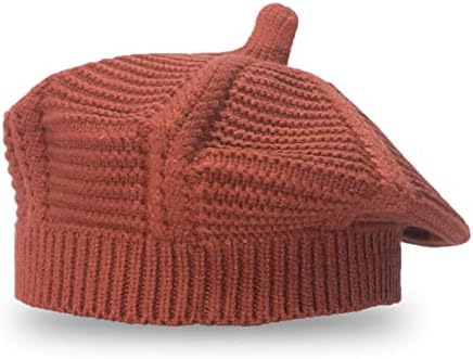 Little Girls Beret Hat Faux Fur Knit Cap for Kids