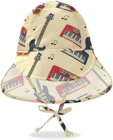 Retro Guitar Sunhat for Toddlers Protection and Style