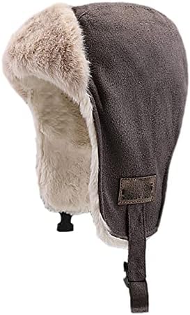 Winter Trapper Hat with Glasses 4-in-1 Windproof Fleece Cap