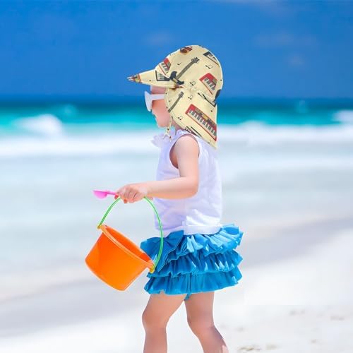 Retro Guitar Sunhat for Toddlers Protection and Style