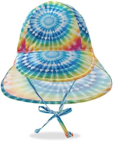 Adjustable Rainbow Tie Dye Baby Sun Hat UPF 50