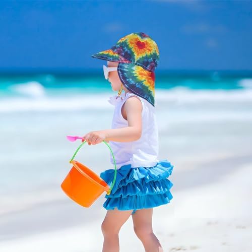 Emelivor Tie Dye Heart Baby Sun Hat 50 UPF Protection