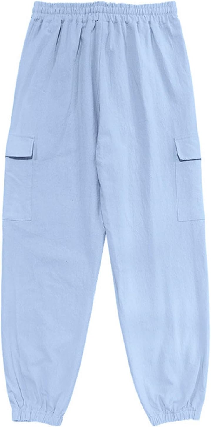 Mens Elastic Waist Cargo Pants