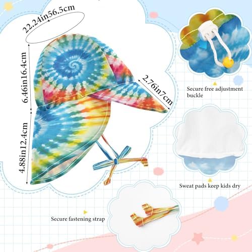 Emelivor Rainbow Tie Dye Spiral Baby Sun Hat