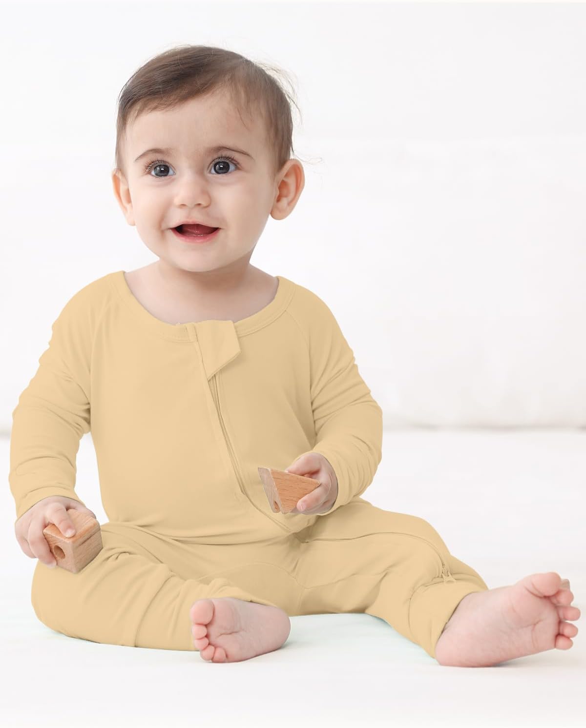 GUISBY Rayon Bamboo Footless Pajamas for Baby Girls