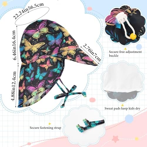 Emelivor Baby Rainbow Sunhat 50 UPF Adjustable for Treasure Buckle