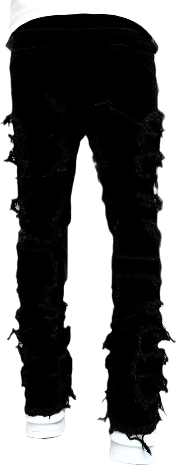 Conshvi Slim Fit Distressed Jeans - Mens