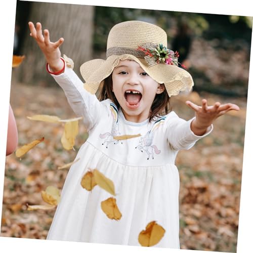 LIFKOME Boys and Girls Straw Hat Soft Breathable UV-Protective