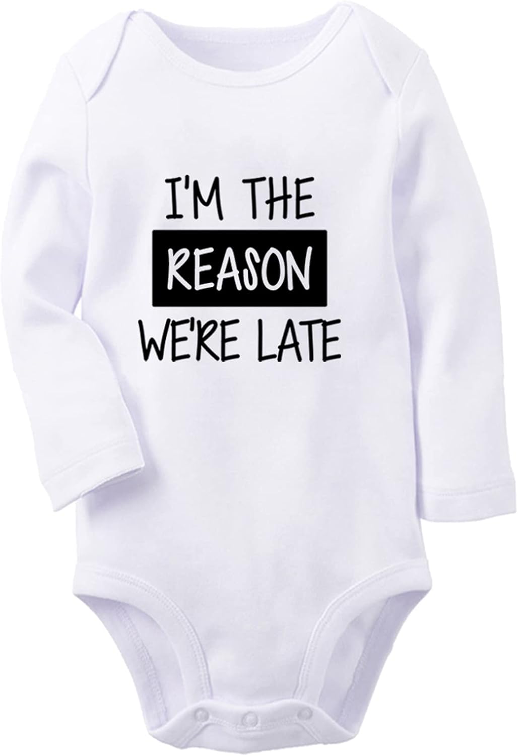 iDzn Im The Reason Were Late Funny Rompers for Baby