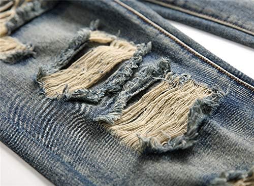 AITITIA Mens Ripped Regular Fit Jeans Statement