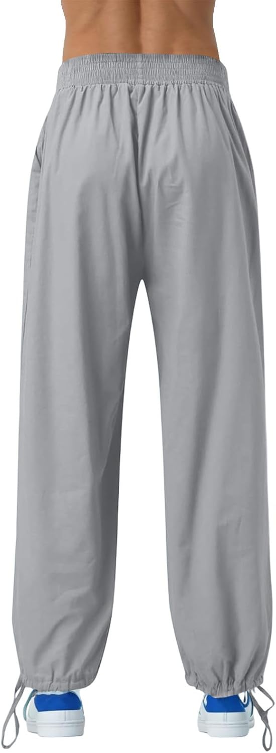 Premium Cotton Linen Pants for Men Elastic Waist