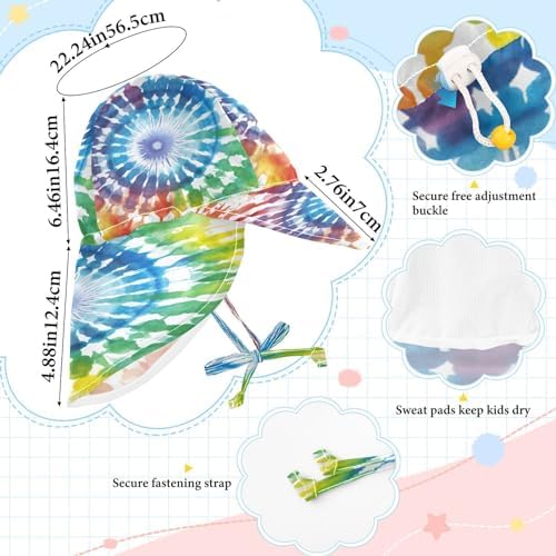Adjustable Rainbow Tie-Dye Baby Sun Hat