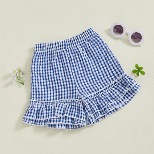 Kutterild - Cute Ruffled Plaid Bloomers for Toddler Girls - Elastic Waist Soft Fabric
