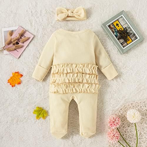 Merqwadd Baby Girl Pajama Footies 3-Pack