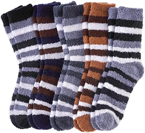 FNOVCOFuzzy Socks for Men Soft Cozy Winter Slipper Socks