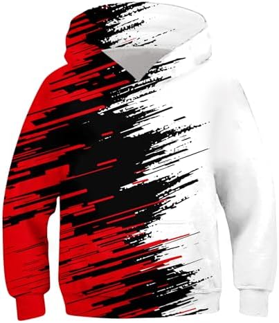 Enlifety 6-16T Boys 3D Graphic Hoodie with Hood and Pocket