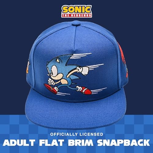 Concept One Mens Sonic The Hedgehog Extreme Pro Adjustable Flat-Brim Cap