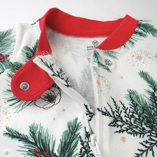 HonestBaby Unisex Baby Pajama Sleepers Organic 100 Cotton Holiday Essentials