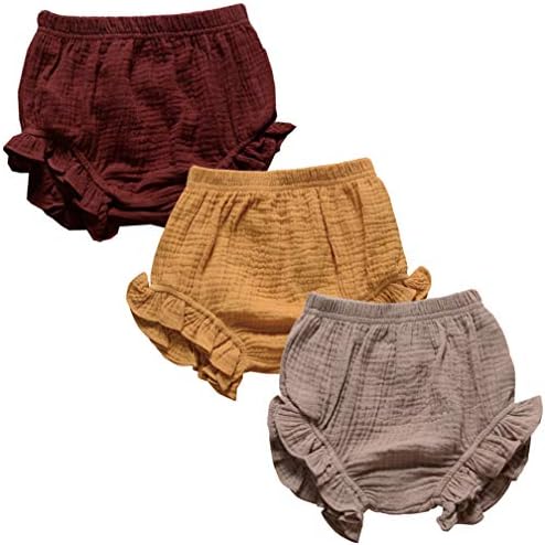 EISHOW 3PC Cotton Linen Blend Shorts for Toddlers