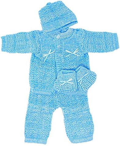 IS infant newborn 4-piece knit crocheted winter layette set