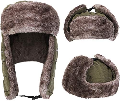 SATINIOR Winter Trapper Hat Gloves for Men
