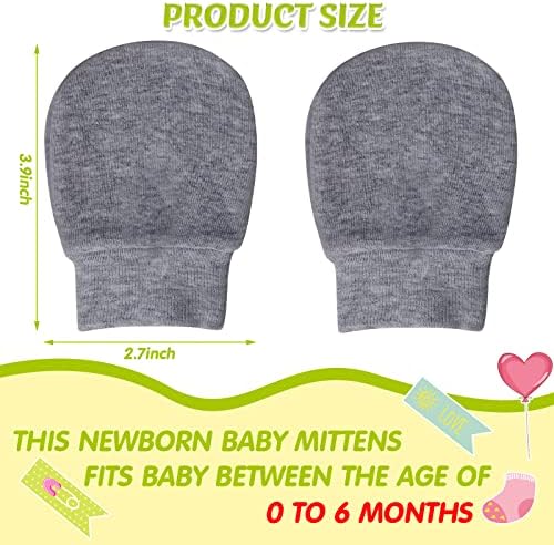 Geyoga 12 Pairs Newborn Baby Mittens for 0-6 Months