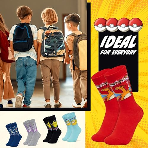 Pokmon Boys Calf Socks - Super Soft Cushy for Kids