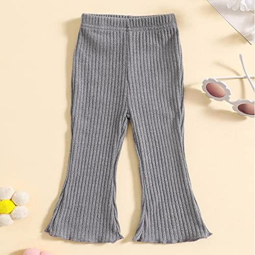 Flared Ribbed Flage pants for Baby Girls - Set of 3
