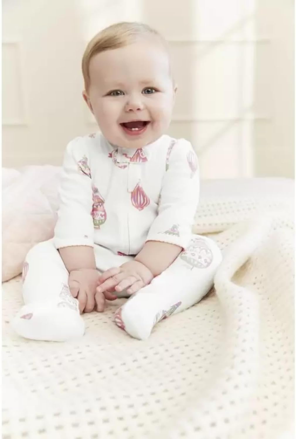 Carters Girls 1-Piece PJs with Big Hot Air Balloon Design