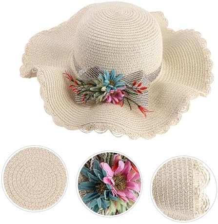 LIFKOME Boys and Girls Straw Hat Soft Breathable UV-Protective