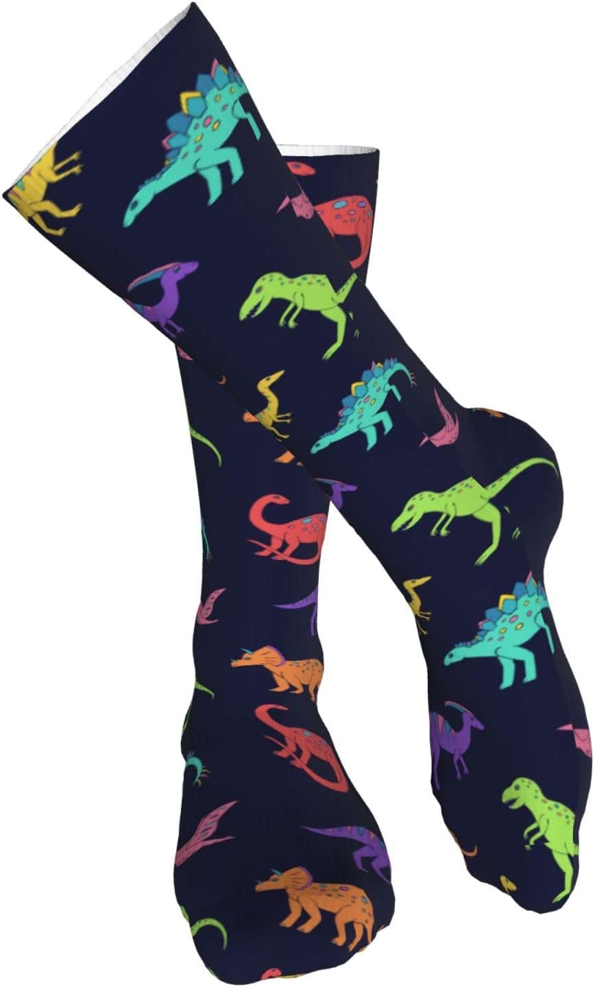 Sketch Dinosaur Knee High Kids Soccer Socks