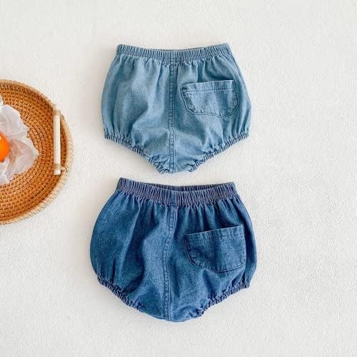 EISHOW Baby Denim Bloomers 2pcs Shorts Set for 0-3 Years