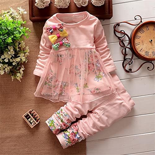 Floral Mesh Baby Girls Romper with Pants