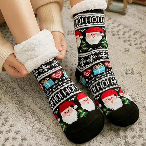 Fuzzy Christmas Socks for Women - Cozy High Ankle Socks