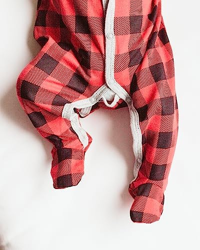 Stylish Comfy Baby Buffalo Plaid Footed Sleepie