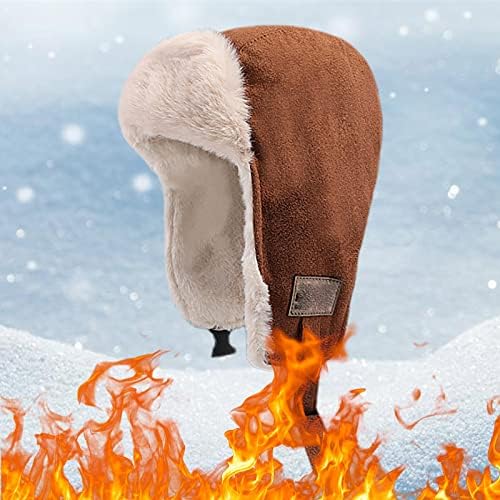 Winter Trapper Hat with Glasses 4-in-1 Windproof Fleece Cap