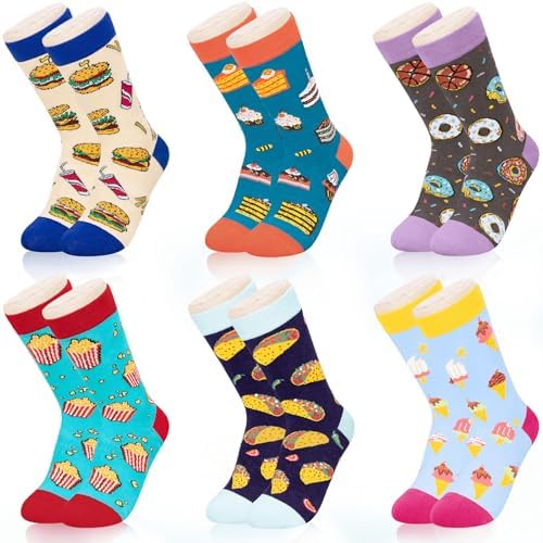 6-Pair Boys Novelty Crew Socks for Kids