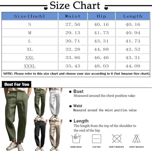 Durable Cotton Linen Pants for Men Lightweight and breathable